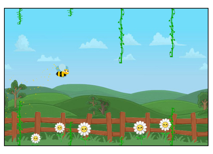 Cartoon bee Flying